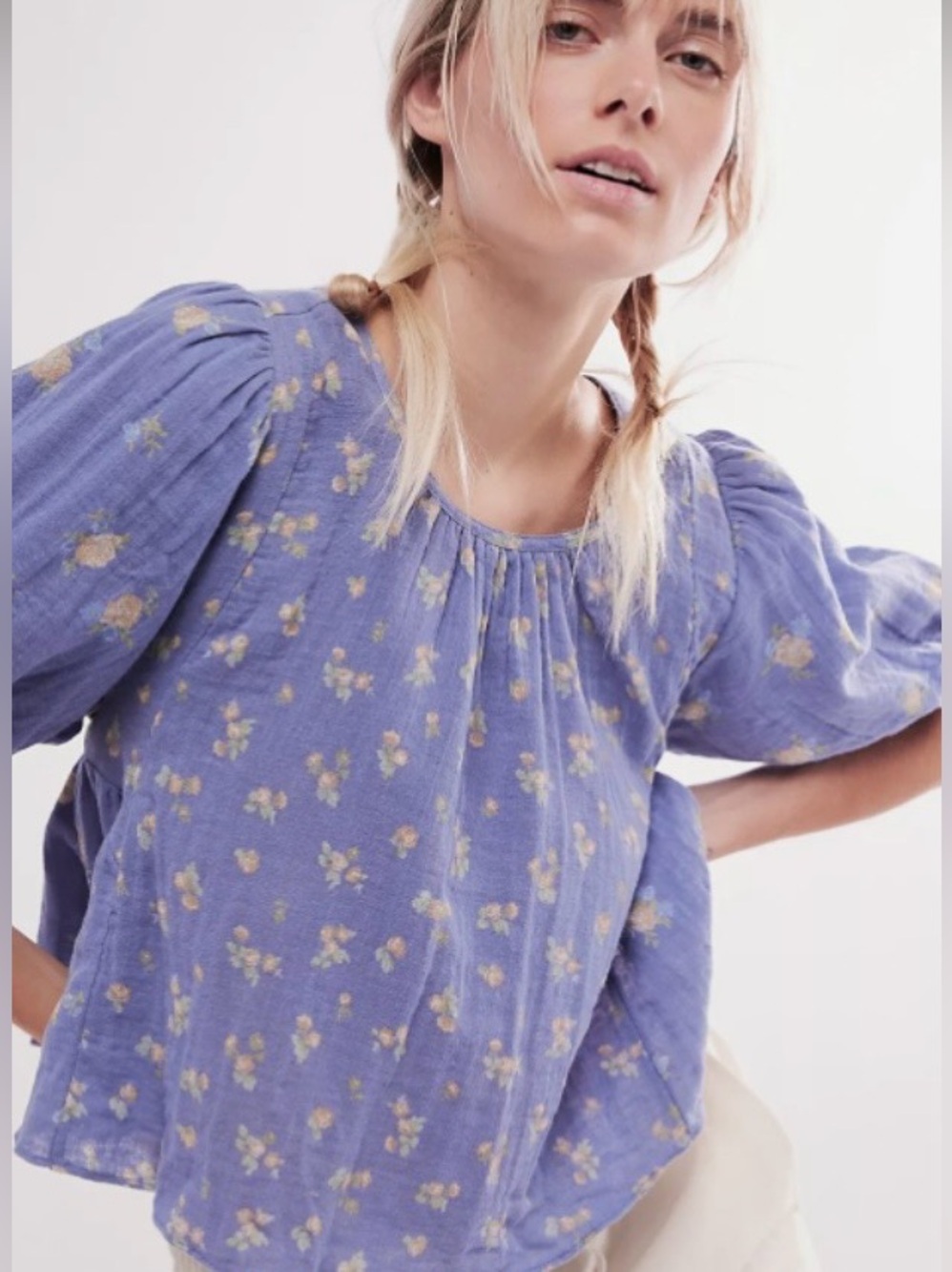 NWT Free People Chloe Printed Top Size S